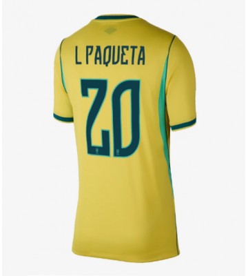 Brasilien Lucas Paqueta #20 Hemmatröja Dam VM 2026 Kortärmad